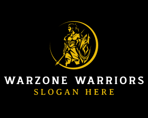 Spear Shield Warrior logo design