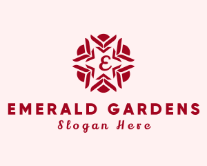 Flower Embroidery Wreath Garland logo design