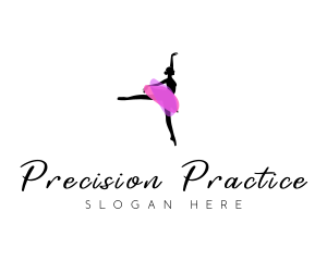 Practice - Ballerina Woman Performer logo design