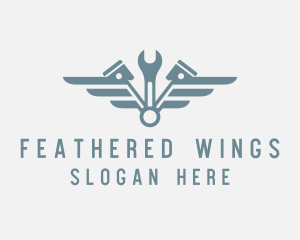 Piston Wrench Wings logo design