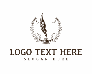 Heritage - Vintage Quill Ink logo design