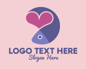 Pet - Violet Fish Heart logo design