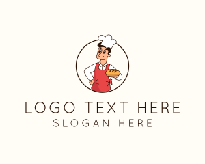 Cartoon - Bread Maker Chef logo design