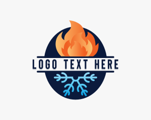 Cool - Fire Snowflake HVAC logo design