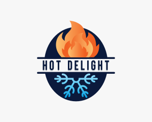 Fire Snowflake HVAC logo design