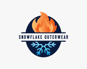 Fire Snowflake HVAC logo design