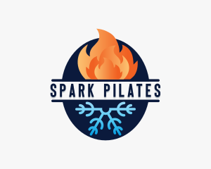 Ice - Fire Snowflake HVAC logo design