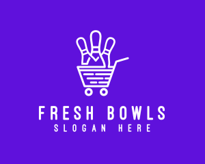 Bowling Shopping Cart logo design