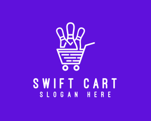Bowling Shopping Cart logo design