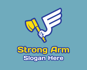 Flying Arm Axe  logo design