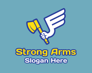 Flying Arm Axe  logo design