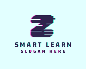 Digital Glitch Letter Z Logo