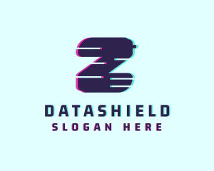 Digital Glitch Letter Z Logo