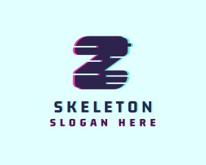 Static Motion - Digital Glitch Letter Z logo design