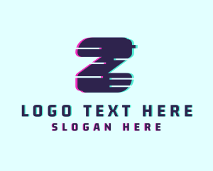 Gaming - Digital Glitch Letter Z logo design