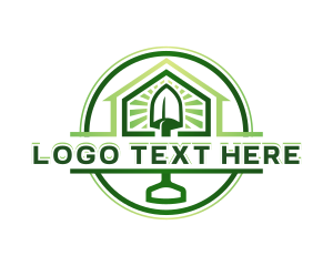 Lawn - Gardening Shovel Landscaping logo design