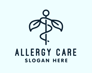 Allergist - Medical Leaf Hospital logo design