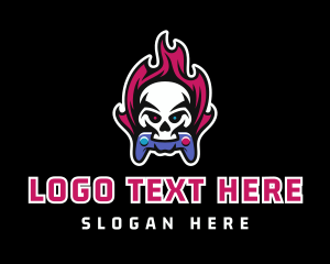 Skull - Skull Mascot Gaming Controller logo design