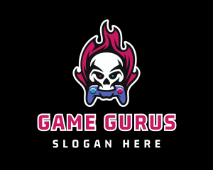 Skull Mascot Gaming Controller logo design