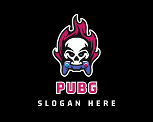Skull Mascot Gaming Controller logo design