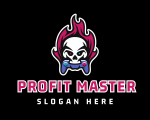 Controller - Skull Mascot Gaming Controller logo design