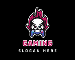 Skull Mascot Gaming Controller logo design