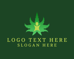 Botanical - Happy Marijuana Person logo design
