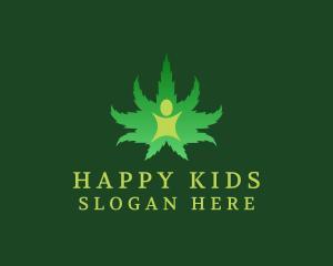 Happy Marijuana Person logo design