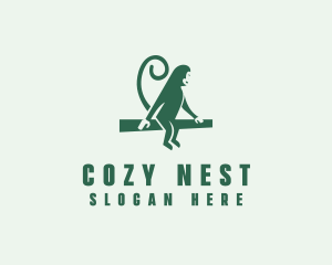 Sit - Sitting Jungle Monkey logo design