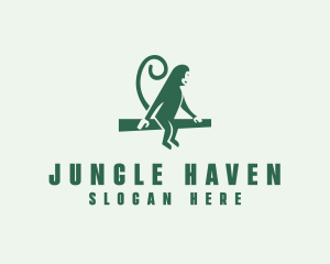 Sitting Jungle Monkey logo design