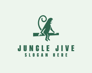 Sitting Jungle Monkey logo design