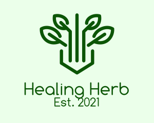 Green Herb Plant logo design