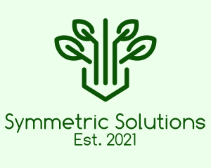 Symmetric - Green Herb Plant logo design