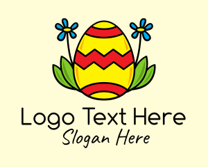 Organic Egg - Sunflower Easter Egg logo design