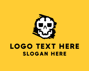 Cyborg - Horror Gamer Skull logo design