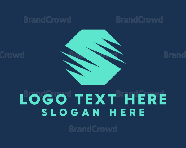 Hexagonal Spiky Letter S Logo