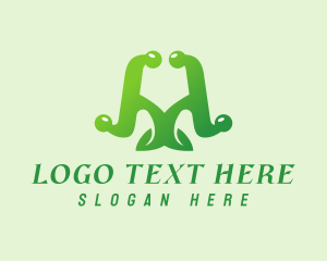 Vegan - Natural Leaf Letter A logo design