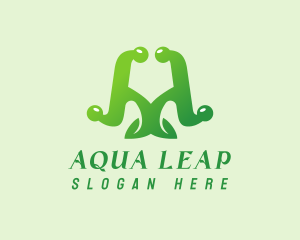 Natural Leaf Letter A logo design