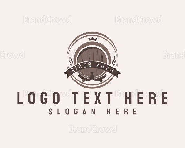 Wine Liquor Barrel Logo