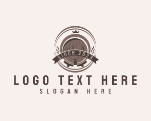 Liquor Bar - Wine Liquor Barrel logo design