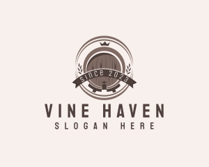 Wine Liquor Barrel  logo design