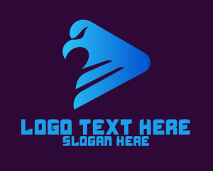 Youtube Star - Blue Bird Media Player Mascot logo design