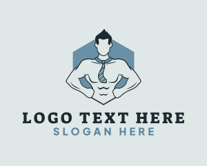 Weightlifting - Masculine Necktie Man logo design