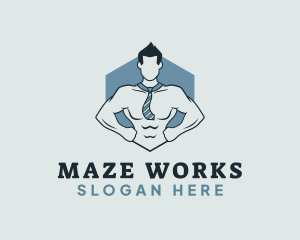 Masculine Necktie Man logo design