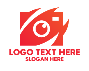 Digicam - Red Stylish Camera logo design