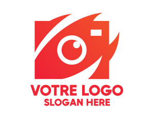 Vlogger - Red Stylish Camera logo design