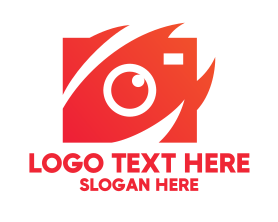 Youtuber - Red Stylish Camera logo design