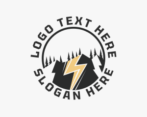 Tundra - Mountain Energy Lightning logo design