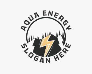 Mountain Energy Lightning  logo design