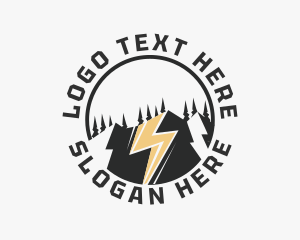 Mountaineer - Mountain Energy Lightning logo design